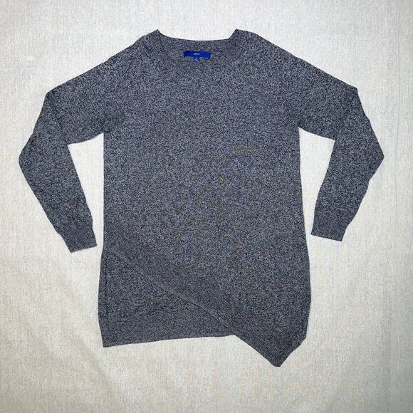 Apt. 9 | Marled Gray Long Sleeve Asymmetrical Hem Sweater | Medium - Picture 1 of 9